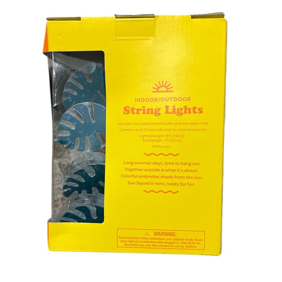 Sun Squad indoor outdoor string lights seaweed or leaf. NIP. - Picture 2 of 3